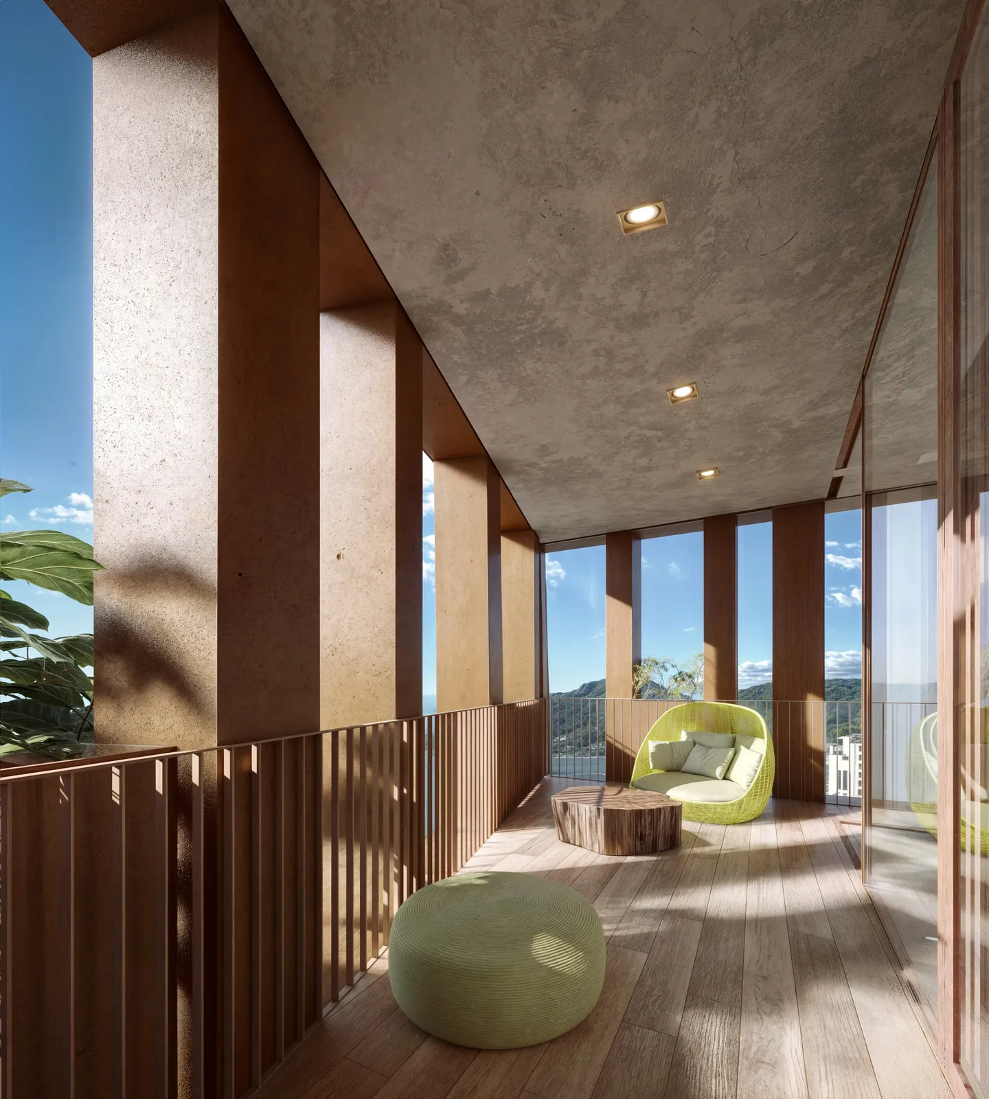 Varanda / Terraço Auris Residenze com vista para as montanhas